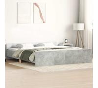 vidaXL Bed Frame without Mattress Concrete Grey 180x200 cm Super King