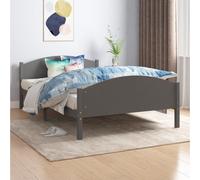 vidaXL Bed Frame Dark Grey Solid Pine Wood 120x200 cm UK NEW