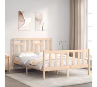 Bed Frame without Mattress Double Solid Wood Pine