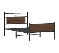 (brown oak, 107 x 203 cm) vidaXL Bed Frame without Mattress Smoked Oak 90x190 cm Single Engineered Wood