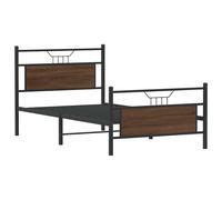 vidaXL Bed Frame without Mattress Brown Oak 107x203 cm Engineered Wood