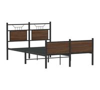 Bed Frame without Mattress Engineered Wood Bed Base Single Bed vidaXL