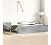 Bed Frame without Mattress Grey Sonoma 160x200 cm