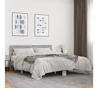 Bed Frame without Mattress Grey Sonoma 160x200 cm Berkfield Home Grey One Size