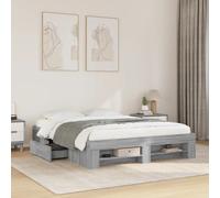 Bed Frame without Mattress Grey Sonoma 160x200 cm Engineered Wood