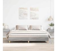 Bed Frame without Mattress Grey Sonoma 160x200cm Engineered Wood Berkfield Home Grey One Size