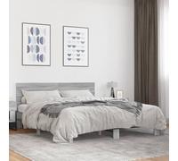 vidaXL Bed Frame without Mattress Grey Sonoma 200x200 cm