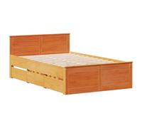 Bed Frame without Mattress&Headboard Wax Brown 120x190 cm Solid Wood Pine vidaXL