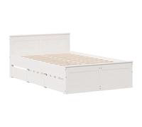 Bed Frame without Mattress&Headboard White 120x200 cm Solid Wood Pine vidaXL
