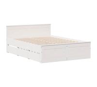 Bed Frame without Mattress&Headboard White 140x200 cm Solid Wood Pine vidaXL