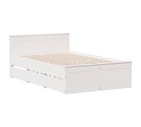 Bed Frame without Mattress&Headboard White Small Double Solid Wood Pine vidaXL