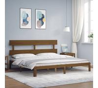 Bed Frame without Mattress Honey Brown 200x200 cm Solid Wood Pine