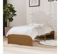 Bed Frame without Mattress Honey Brown Solid Wood 75x190 cm Small Single