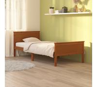vidaXL Bed Frame Honey Brown Wood Pine 100x200 cm GHB