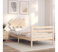 Bed Frame without Mattress Single Solid Wood