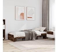 Bed Frame without Mattress Smoked Oak 100x200 cm Engineered Wood Berkfield Home Brown One Size
