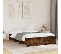 vidaXL Bed Frame Bed Base Home Bedstead Smoked Oak 135x190 cm Engineered Wood