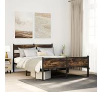 vidaXL Bed Frame without Mattress Smoked Oak 150x200 cm King Size Engineered Wood