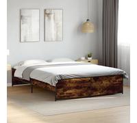 vidaXL Bed Frame without Mattress Smoked Oak 160x200 cm