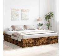 Bed Frame without Mattress Smoked Oak 180x200 cm Super King Super King Size