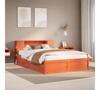 (wax brown, 135 x 190 cm) vidaXL Bed Frame without Mattress Bed Base Bedstead Solid Wood Pine