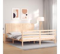 Bed Frame without Mattress Super King Size Solid Wood