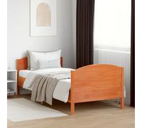 Bed Frame without Mattress Wax Brown 100x200 cm Solid Wood Pine