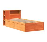 Bed Frame without Mattress Wax Brown 100x200 cm Solid Wood Pine vidaXL