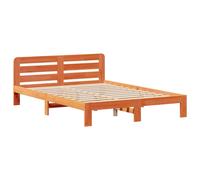 Bed Frame without Mattress Wax Brown 135x190 cm Double Solid Wood Pine vidaXL