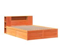 (wax brown, 150 x 200 cm) vidaXL Bed Frame without Mattress Bed Base Bedstead Solid Wood Pine