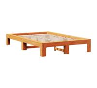 Bed Frame without Mattress Wax Brown Small Double Solid Wood Pine vidaXL