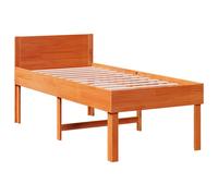 Bed Frame without Mattress Wax Brown Small Single Solid Wood Pine vidaXL