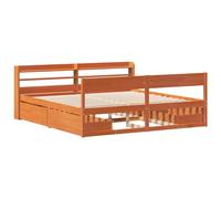 Bed Frame without Mattress Wax Brown Super King Solid Wood Pine vidaXL [EEK: A, B, C, D, E, F, G]