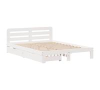 Bed Frame without Mattress White 135x190 cm Double Solid Wood Pine vidaXL