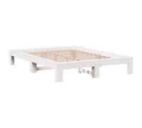 (white, 135 x 190 cm) vidaXL Bed Frame without Mattress Bed Base Solid Wood Pine
