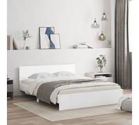 Bed Frame without Mattress White 140x190 cm