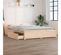 Bed Frame without Mattress with Drawers King Size
