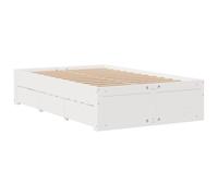 Bed Frame without Mattress with Drawers White Double Solid Wood Pine vidaXL