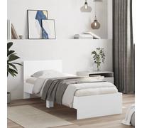 vidaXL Bed Frame without Mattress with Headboard White 90x200 cm