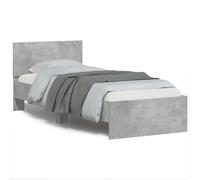 Vidaxl Bed Frame Without Mattress With Led Lights Concrete Grey 90X190 Cm Single