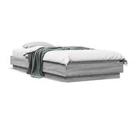 Bed Frame without Mattress with LED Lights Grey Sonoma 90x200 cm Berkfield Home Grey One Size
