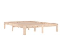Bed Frame without Mattress Solid Wood Pine 140x190cm