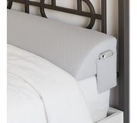 Bed Gap Filler King Size- Lt Gray Bed Wedge Pillow for Headboard - Polyester Fiber, Memory Foam Queen Pillows Filler - Wedge Pillow Headboard w/Large Side Pockets - Triangle Pillow Wedge
