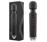 bed geek Handheld Wireless Personal Wand Massager - Waterproof, USB Rechargeable, 20 Vibration Patterns, 8 Speeds, Memory Feature, Skin-Soft Silicone for Ultimate Relaxation Massage Wand