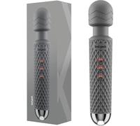 bed geek Handheld Wireless Personal Wand Massager Waterproof, USB Rechargeable 20 Vibration Patterns 8 Speeds Memory Feature Skin-Soft Silicone for Ultimate Relaxation Massage Wand (Slide Lube Pack)