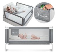 Bed guardrail, safety gate, lock, 200 cm, Nukido NK-227, gray