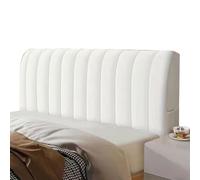 Bed Head Board Cover Double Single King Size, Thickened Crystal Velvet Headboard Cover Dustproof All-inclusive Modern Backrest Protector Bed Headboards Slipcover For Bedroom Decor(Length:150cm,White)