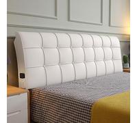 Bed Head Cover Cushion Pillow Single/Double/Queen/King Size Bed Headboard Cover Thickening Slipcover Wooden/Iron Bed Backrest Dust-proof Protector With Removable Cover(Straps 120 ×60×10cm,White)
