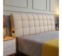 Bed Head Cover Cushion Pillow Single/Double/Queen/King Size Bed Headboard Cover Thickening Slipcover Wooden/Iron Bed Backrest Dust-proof Protector With Removable Cover(Paste 150 ×60×10cm,Khaki)