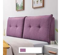 Bed Head Cover Reading Pillow Single/Double/Queen/King Size Headboard Cover Thickening Slipcover Wooden/Iron Bed Backrest Cushion Dust-proof Protector With Removable Cover(Straps 155 ×60×10cm,Purple)